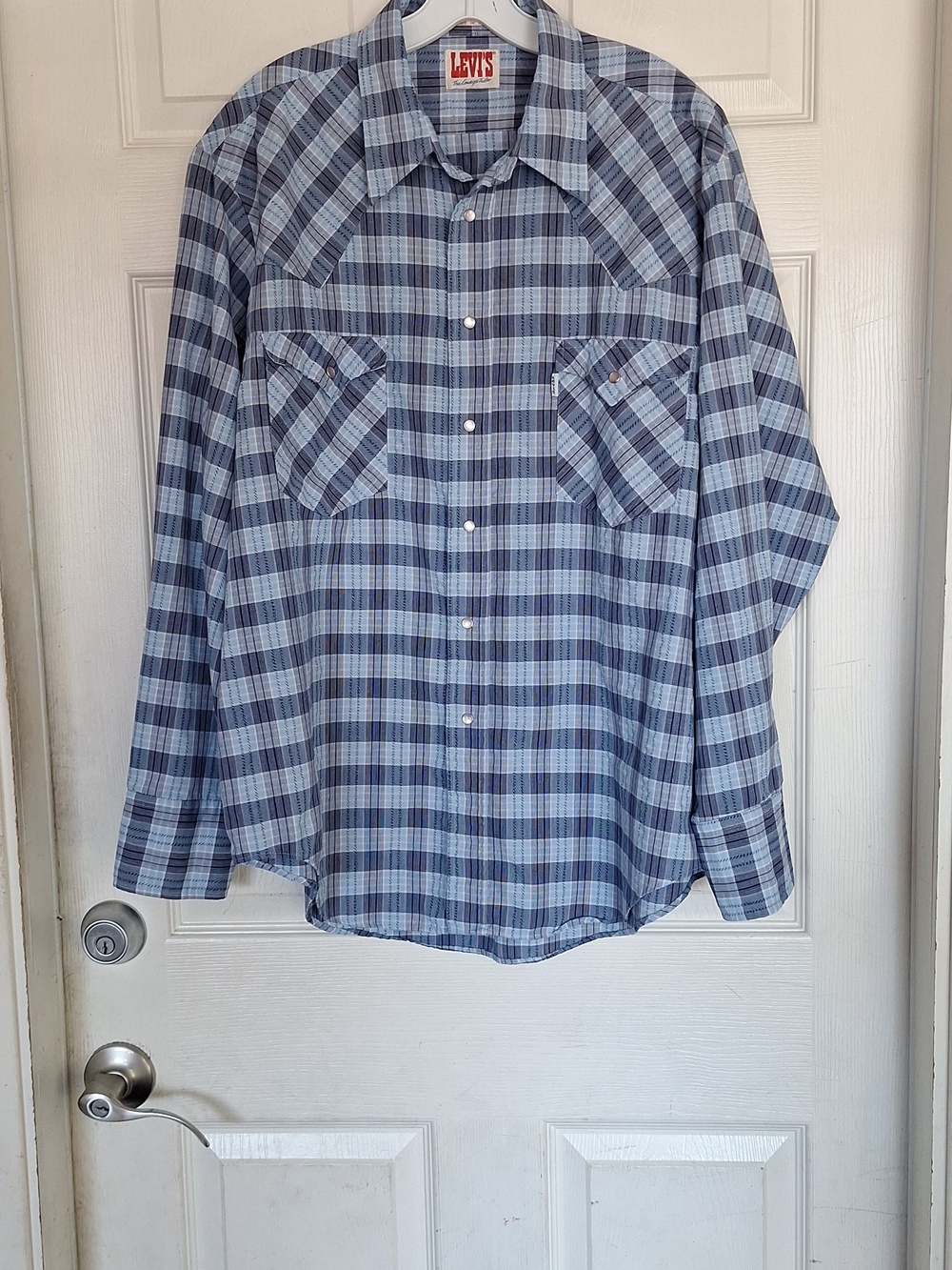 Vintage Levi's Men XL Western Plaid Pearl Snap Shirt